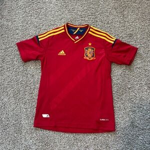 Youth Adidas Spain 2012 2013 Home Soccer Jersey Red Climacool Size Youth small